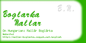 boglarka mallar business card