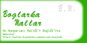 boglarka mallar business card